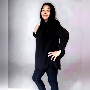 HILARY RADLEY WOMENS MEDIUM BLACK LONG SLEEVE SHIRT